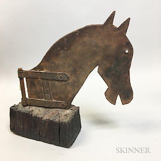 Sheet Iron Horse Head on Stand