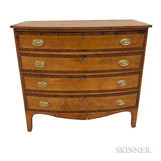 Federal Inlaid Maple Bow-front Chest of Drawers