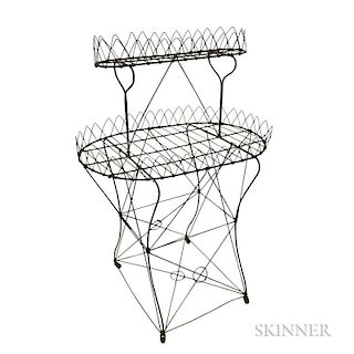 Victorian Wire Two-tier Plant Stand