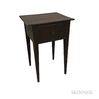 Federal Brown-painted Pine One-drawer Stand