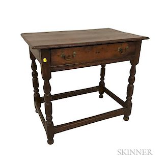 William and Mary-style Pine One-drawer Tavern Table