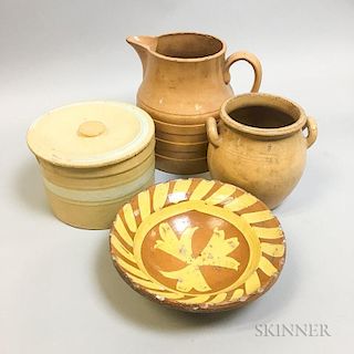 Four Yellowware and Redware Items