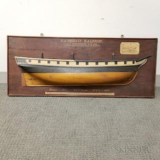 Carved and Painted Wood Half-hull Model of the U.S. Frigate Raleigh