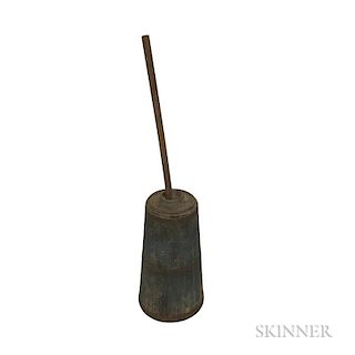 C. Wilder & Sons Blue-painted Stave-constructed Butter Churn