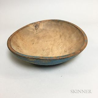 Turned and Blue-painted Maple Bowl