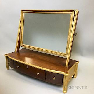 Classical-style Giltwood Three-drawer Dressing Mirror