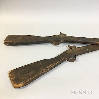 Two Carved Wood Faux Parade Rifles
