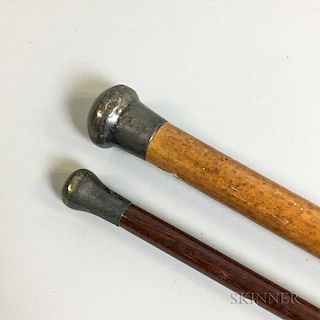 Two Sterling Silver-mounted Canes