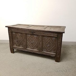 Carved Oak Joined Chest