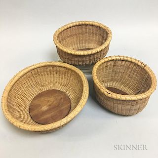 Three Nantucket-style Baskets