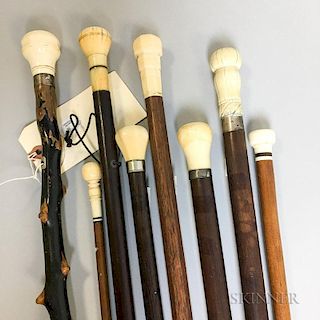 Eight Wood Canes