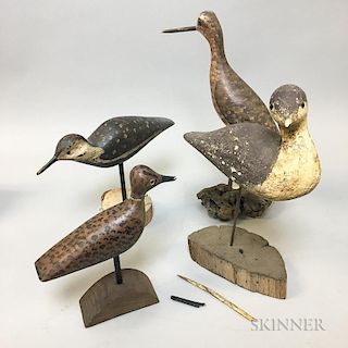 Four Modern Carved and Painted Shorebirds