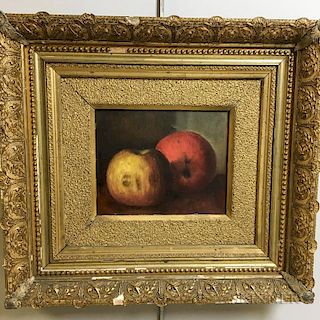 American School, 19th Century  Still Life with Two Apples.