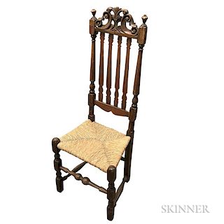 Carved and Turned Maple Bannister-back Side Chair