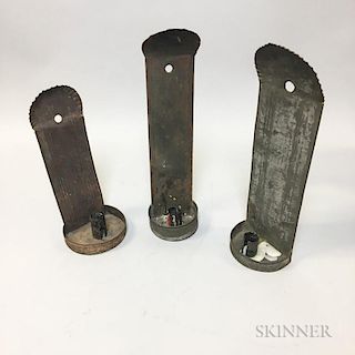 Three Tin Hanging Wall Candle Sconces