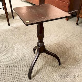 Federal Brown-painted Maple Candlestand