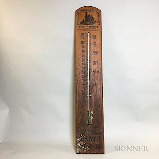 "The New Birdsall Company" Stenciled Wood Thermometer