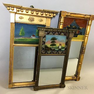Three Federal Reverse-painted Tabernacle Mirrors