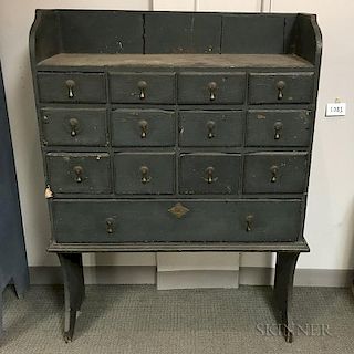English Blue-painted Pine Apothecary