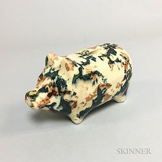 Spongeware Ceramic Pig-form Bank