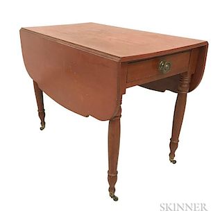 Federal Red-painted Drop-leaf Table