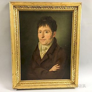 Anglo/American School, 19th Century  Portrait of a Man with Crossed Arms.