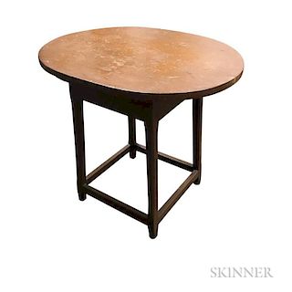 Country Brown-painted Pine Oval-top Tea Table