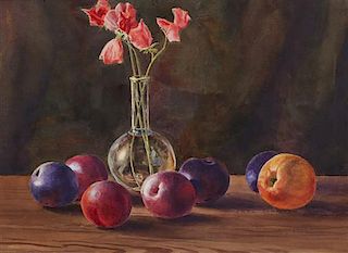 Carl Nelson Schmalz, Jr., (American, 1926-2013), Plums and Nectarines