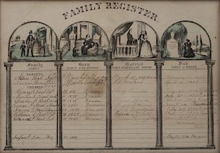 19th c Massachusetts Family Register
