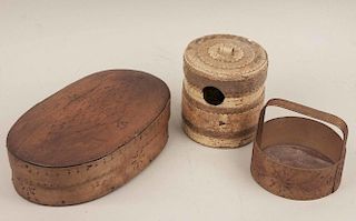 Three Antique Wood Boxes