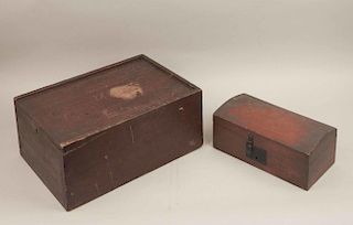 Two Antique Painted Wood Boxes