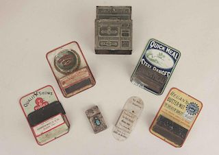 Six Assorted Tin Advertising Match Holders