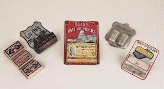 Four Tin Advertising Match Holders