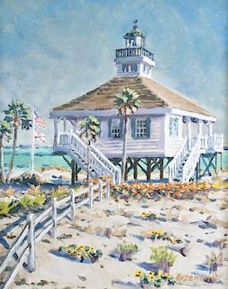 Paul Arsenault, (American, 20th century), Florida Stilt Beach House