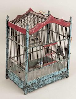 Vintage Painted Birdcage