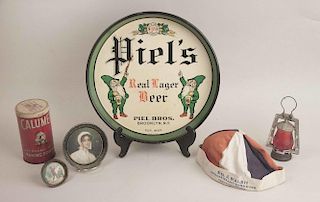 Assorted Tin Items, Including Beer Trays