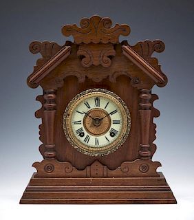 Ansonia Victorian walnut mantle clock