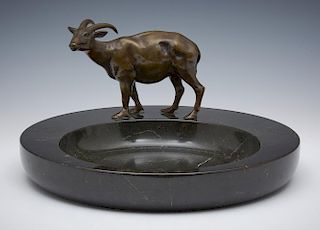 Bronze & marble ashtray