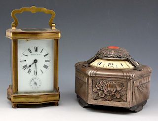 Grouping of two clocks, Tiffany, Gubelin