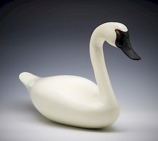 Madison Mitchell white swan, 19 3/4" l