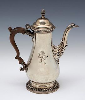 18th c George III sterling coffee pot,