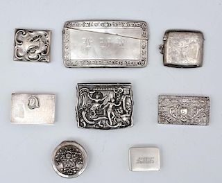 Grouping of 8 various silver boxes