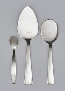 Grouping of three Allen Adler sterling silver serving pieces