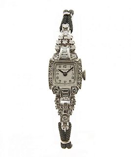 Vacheron Constantin platinum and diamond ladies wristwatch