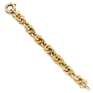 14k Yellow & rose gold heavy chain link bracelet