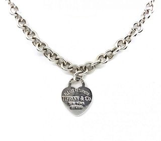 "Return to Tiffany and Co." sterling heart necklace