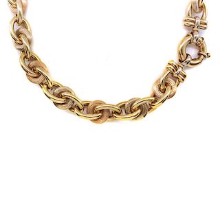 14k Yellow & rose gold heavy chain link necklace