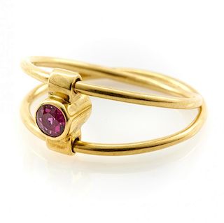 Tiffany & Co. 18k yellow gold, ruby and diamond ring