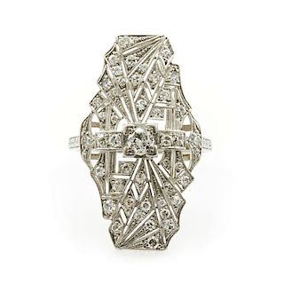 Platinum and diamond Art Deco ring