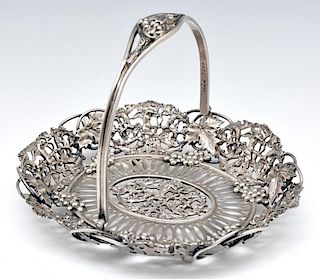 Theodore Starr sterling silver handled basket